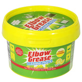 A 350g yellow tub of Elbow Grease Power Paste Multi Purpose Cleaner, lemon-scented and labeled powerful on glass, ceramic, and metal—tough on grease and grime.